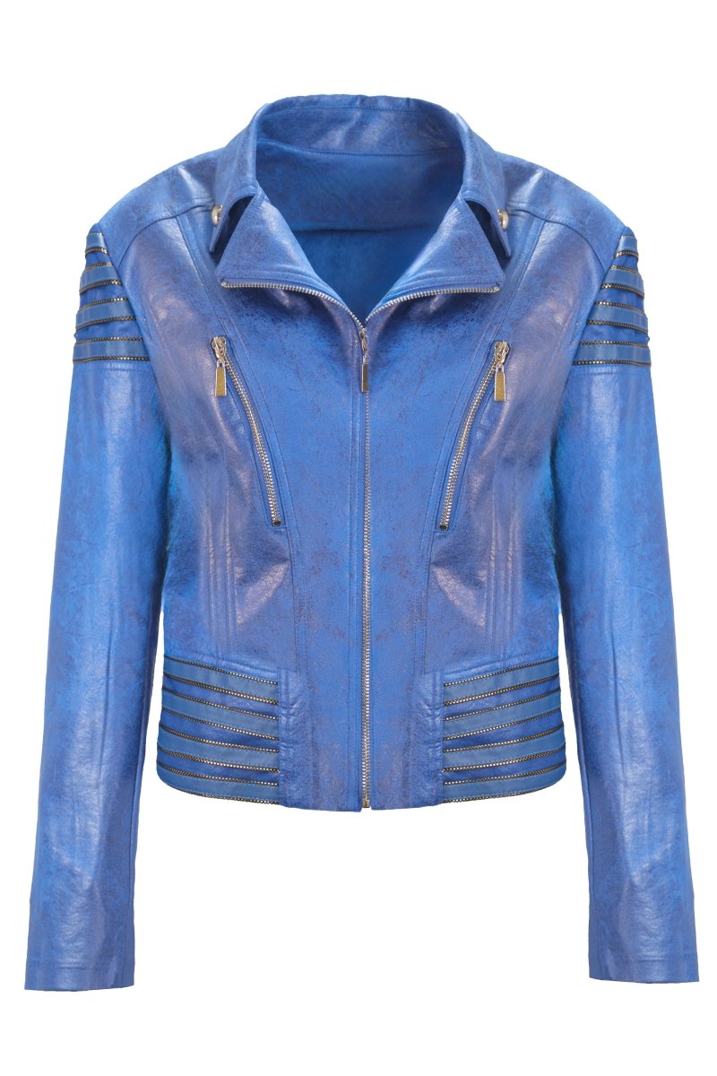 METALLIC MOTO JACKET - Nakhle.Ets - Jackets