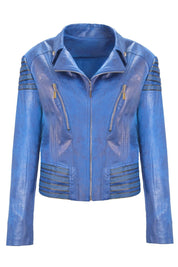 METALLIC MOTO JACKET - Nakhle.Ets - Jackets