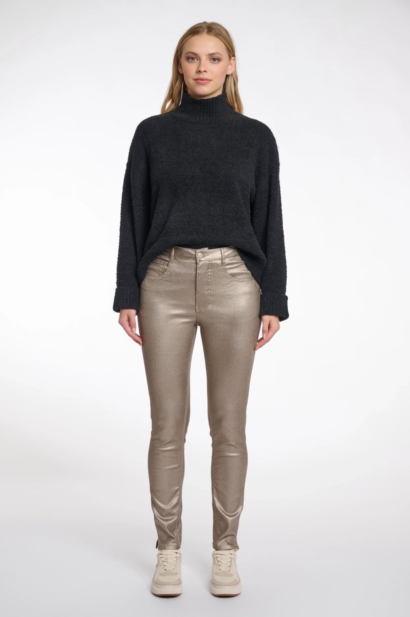 METALLIC SKINNY PANTS