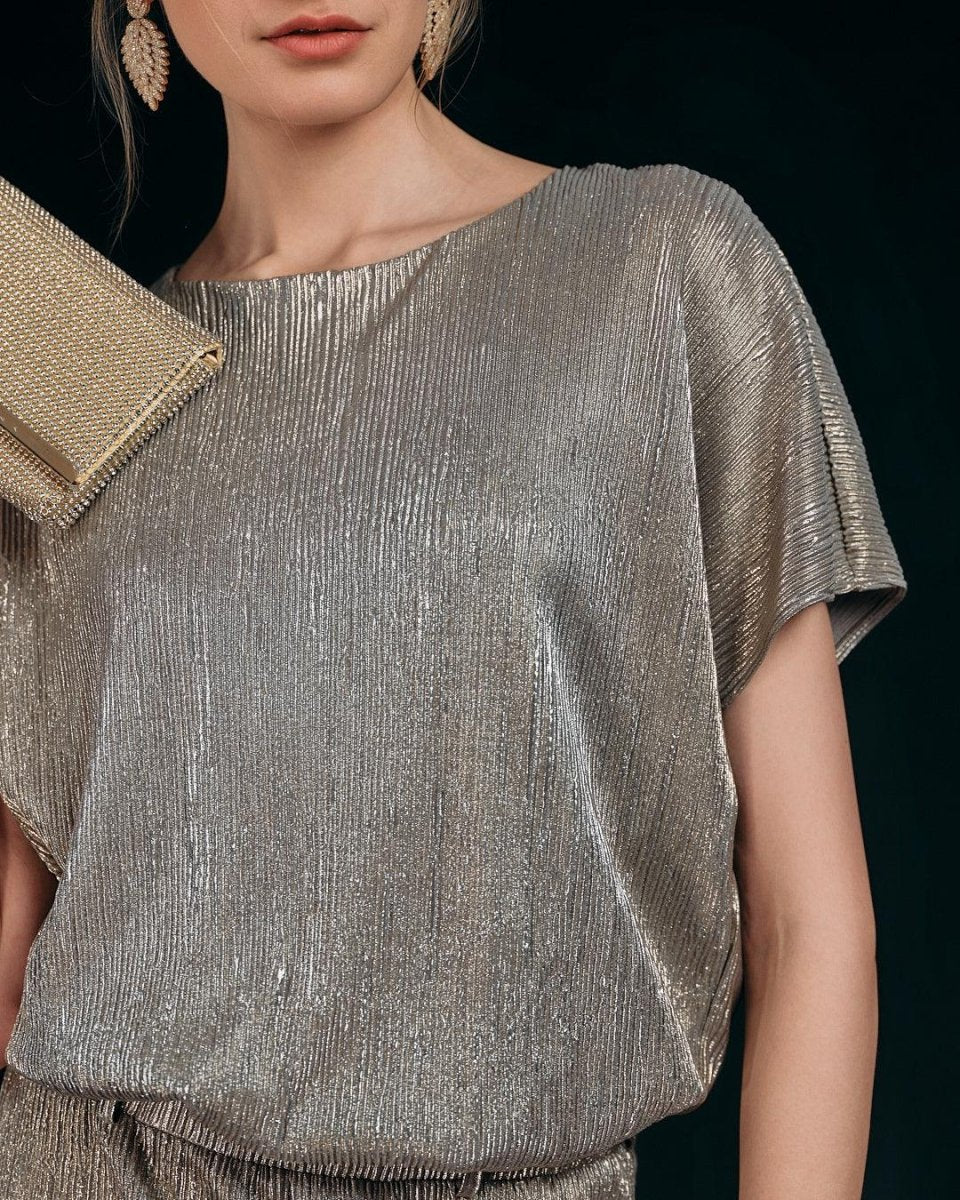 METALLIC TEXTURED TWO - PIECE SET - Nakhle.Ets - ensemble