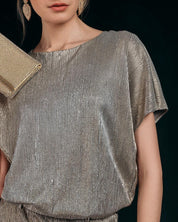 METALLIC TEXTURED TWO - PIECE SET - Nakhle.Ets - ensemble