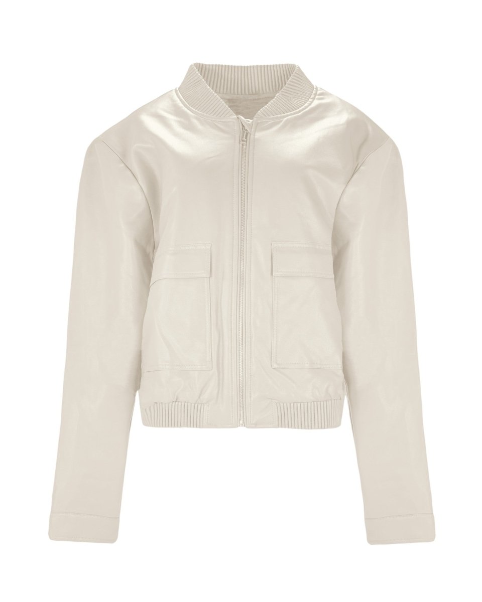 MINIMAL LEATHER ZIP JACKET - Nakhle.Ets - Jackets