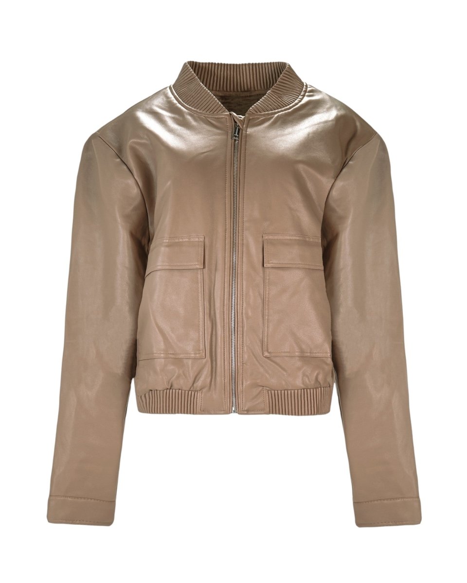 MINIMAL LEATHER ZIP JACKET
