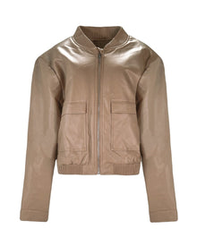 MINIMAL LEATHER ZIP JACKET