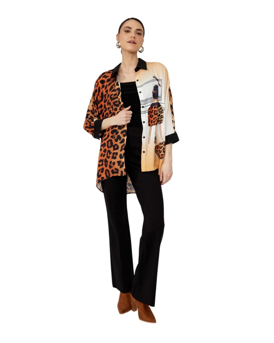 MIXED PRINT STATEMENT SHIRT