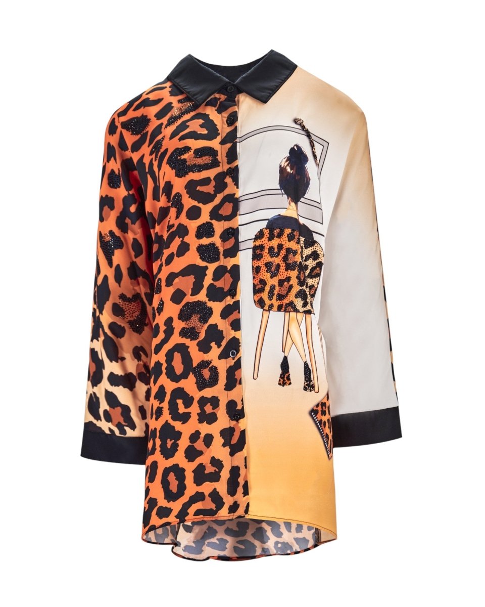 MIXED PRINT STATEMENT SHIRT