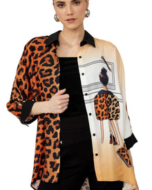 MIXED PRINT STATEMENT SHIRT