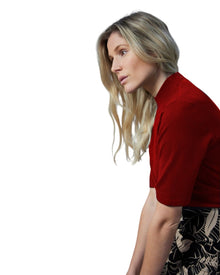 MOCK NECK KNIT TOP