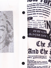 NEWSPAPER PRINT CONTRAST SHIRT - Nakhle.Ets - Blouse