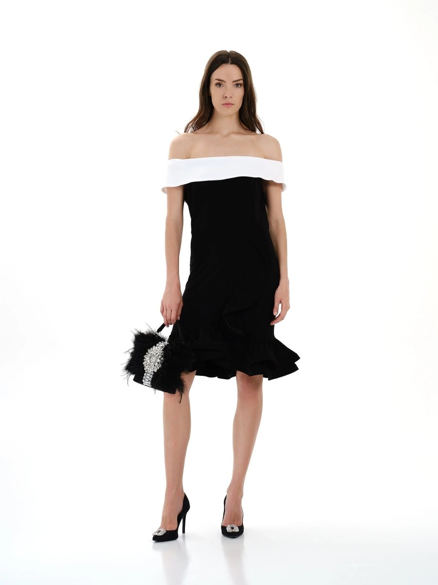 OFF - SHOULDER RUFFLED DRESS - Nakhle.Ets - Dresses