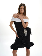 OFF - SHOULDER RUFFLED DRESS - Nakhle.Ets - Dresses