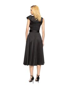 ONE-SHOULDER BELTED RUFFLE DRESS