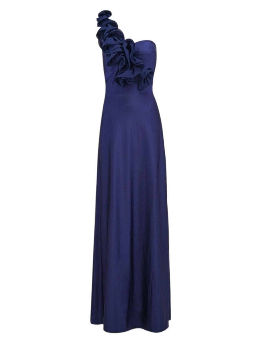 ONE-SHOULDER RUFFLED GOWN