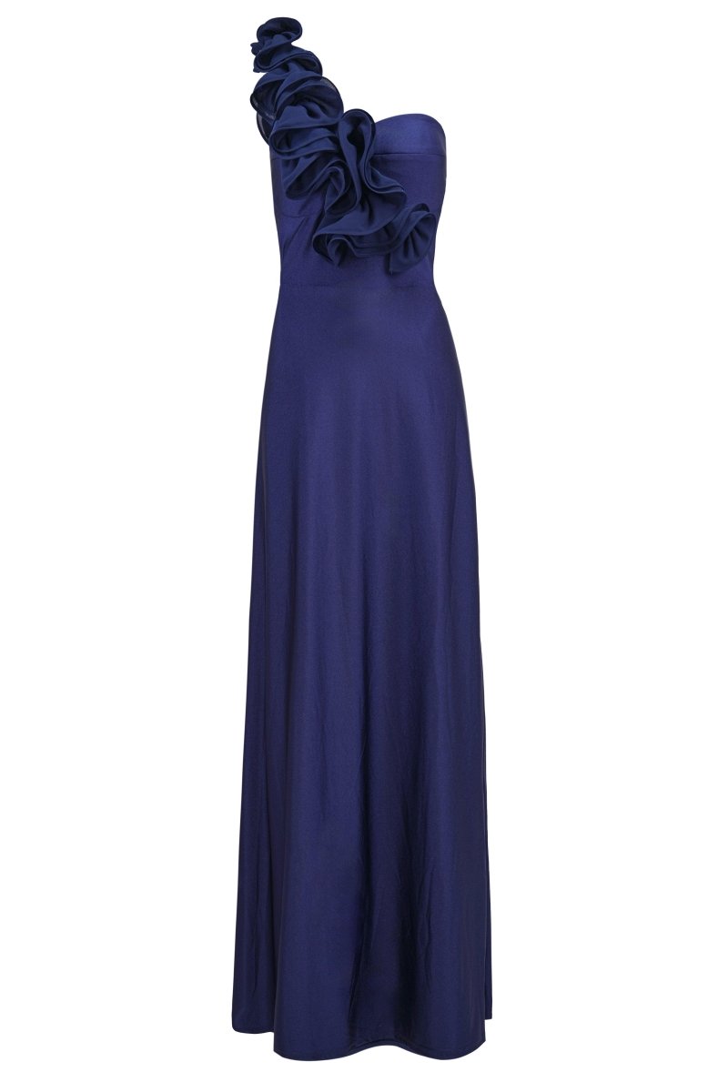 ONE - SHOULDER RUFFLED GOWN - Nakhle.Ets - Dresses