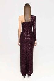 ONE - SHOULDER SEQUIN GOWN