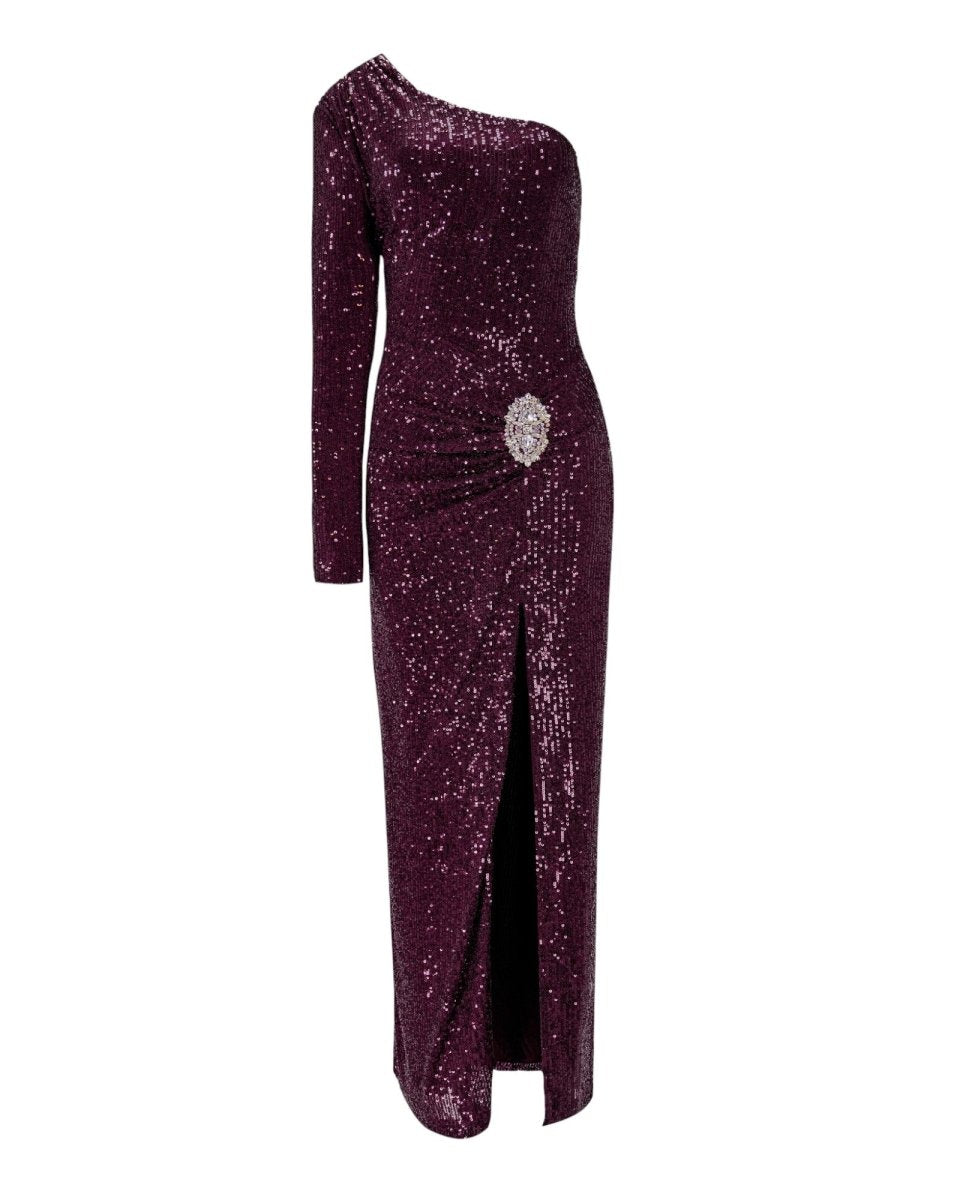 ONE - SHOULDER SEQUIN GOWN