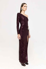 ONE - SHOULDER SEQUIN GOWN