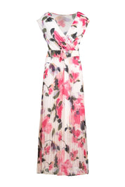 PLEATED FLORAL MAXI DRESS - Nakhle.Ets - Dresses