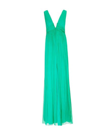 PLEATED FLOWY BACKLESS DRESS