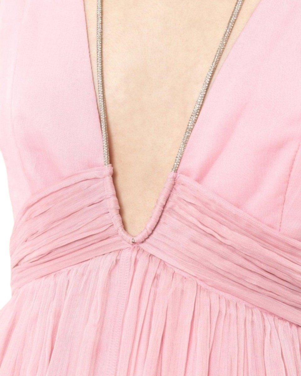 PLEATED FLOWY BACKLESS DRESS - Nakhle.Ets - Dresses