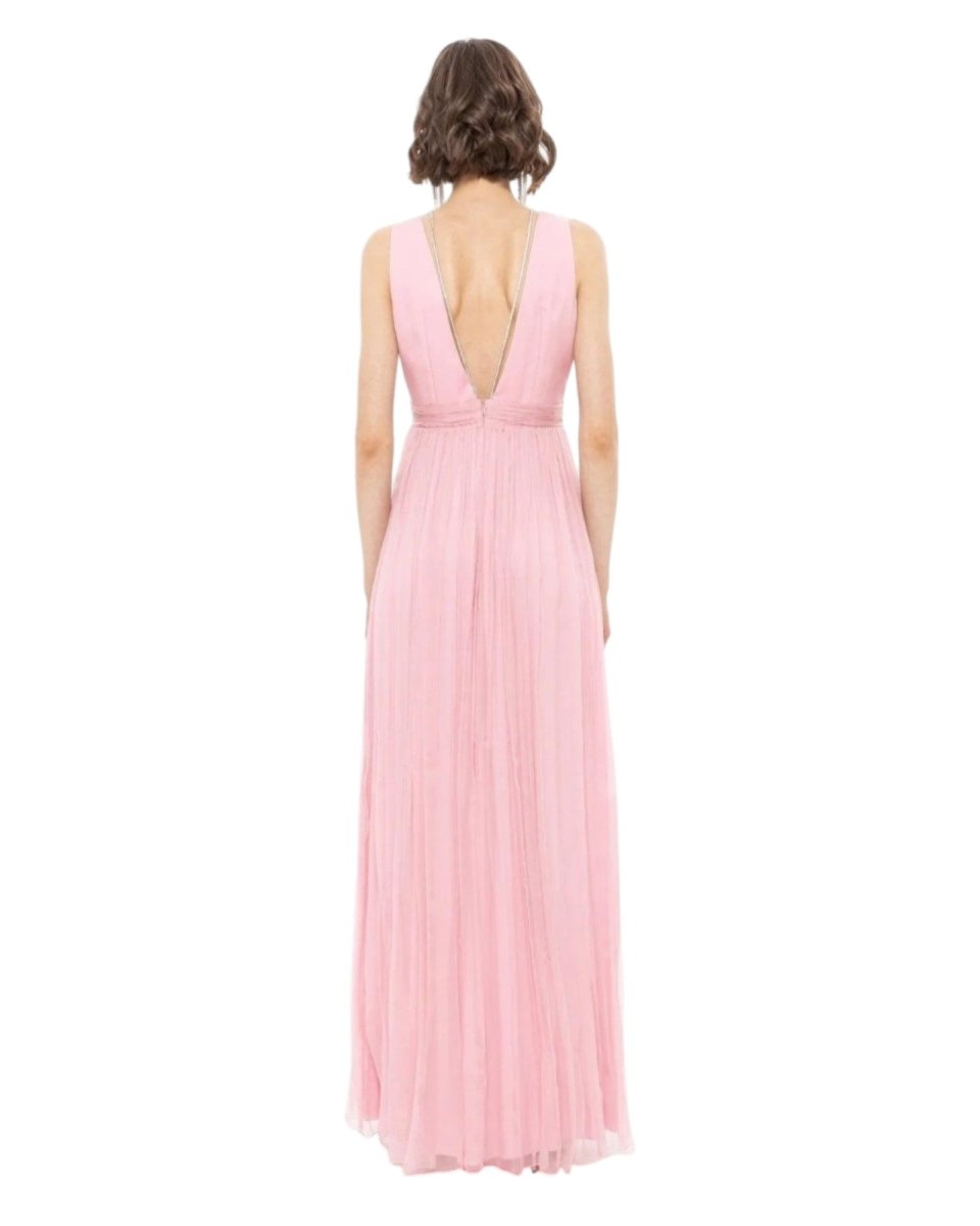 PLEATED FLOWY BACKLESS DRESS - Nakhle.Ets - Dresses
