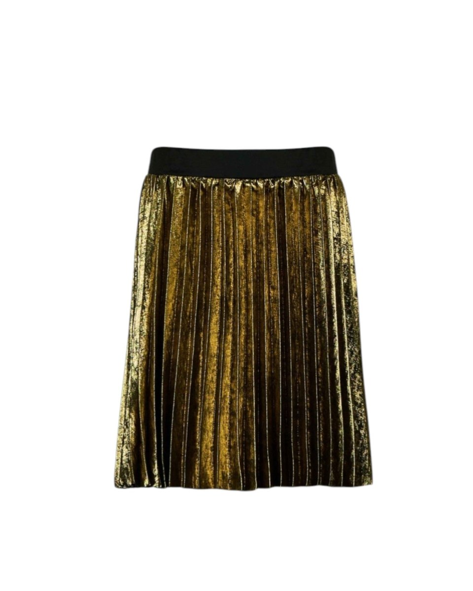 PLEATED METALLIC SKIRT