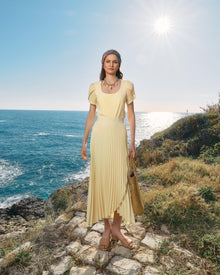 PLEATED TOP AND SKIRT TWO-PIECE SET