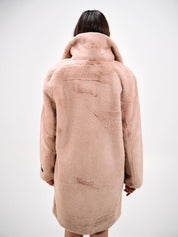 PLUSH FAUX FUR COAT - Nakhle.Ets - Coats