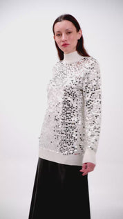 SEQUIN TURTLENECK SWEATER