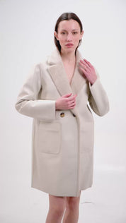 DOUBLE-BREASTED SHEARLING COAT