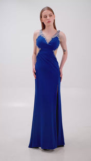 EMBELLISHED CUTOUT MERMAID GOWN