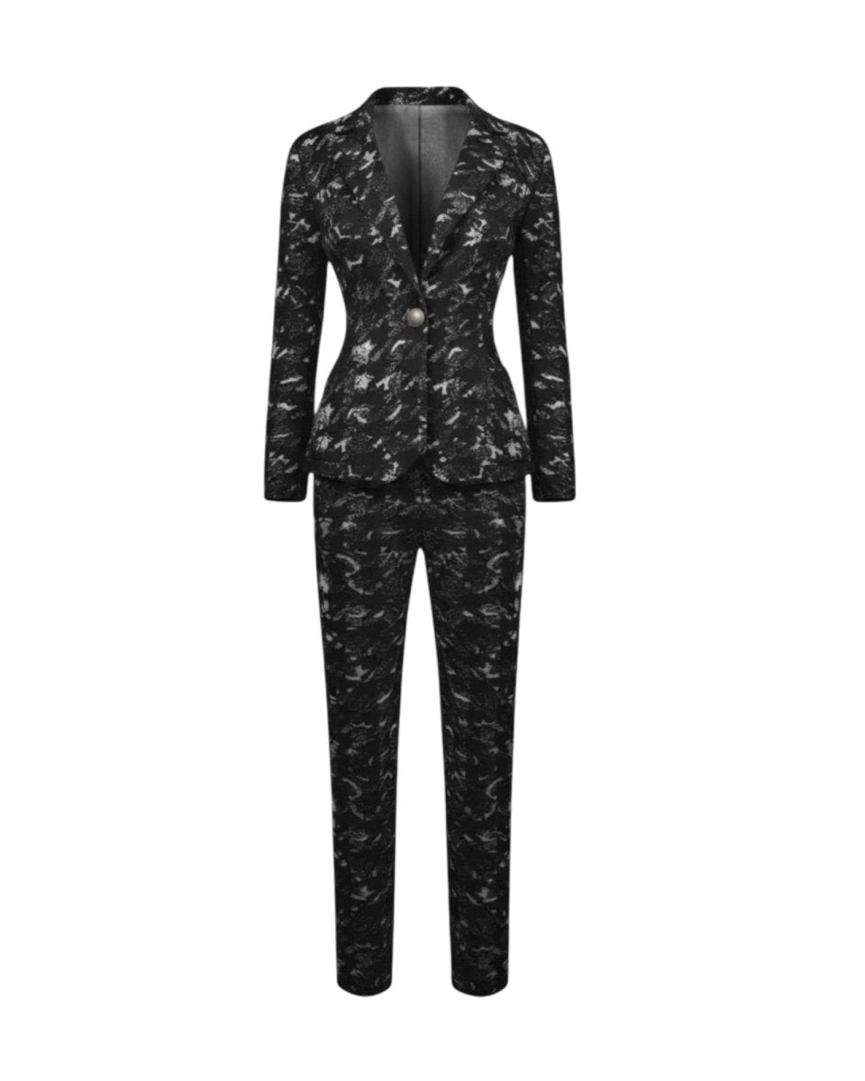 PRINTED TAILORED TWO-PIECE SUIT