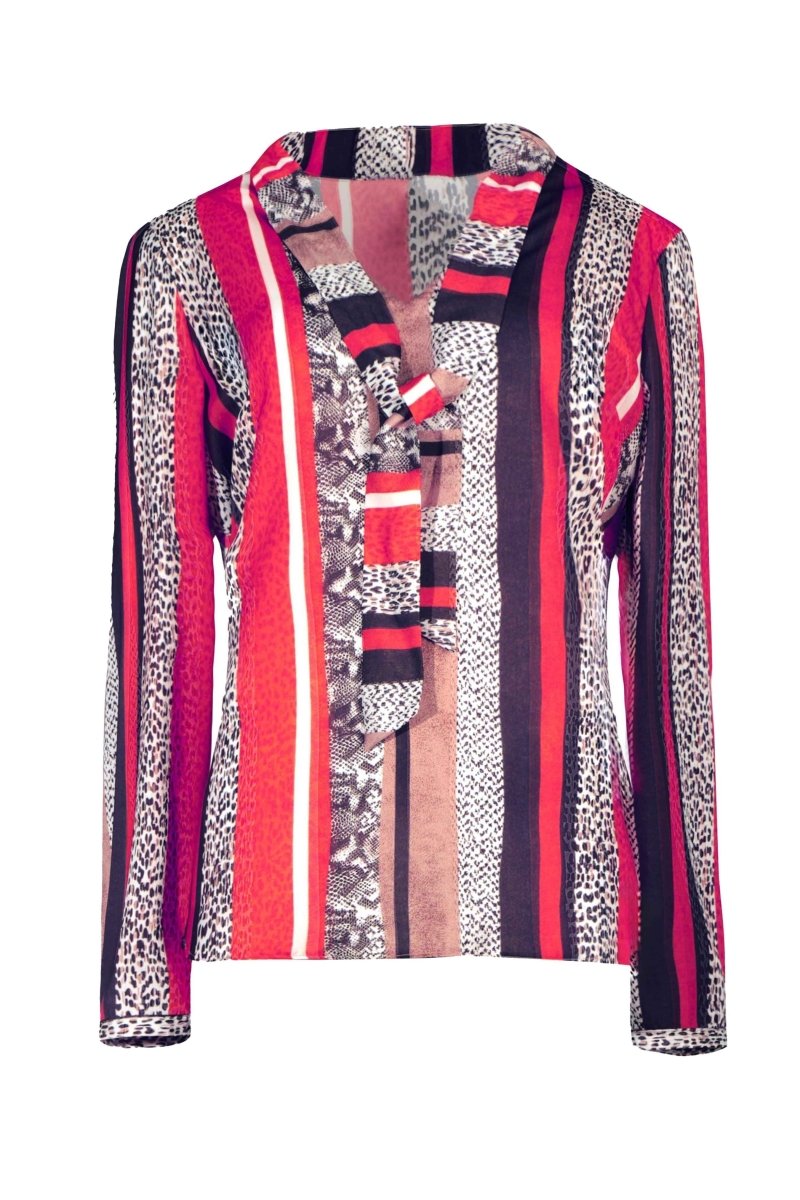 PRINTED TIE - NECK BLOUSE - Nakhle.Ets - Blouse