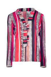 PRINTED TIE - NECK BLOUSE - Nakhle.Ets - Blouse