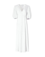 PUFF-SLEEVE MIDI DRESS