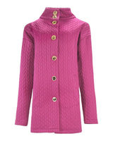 QUILTED LONG JACKET GOLD BUTTONS