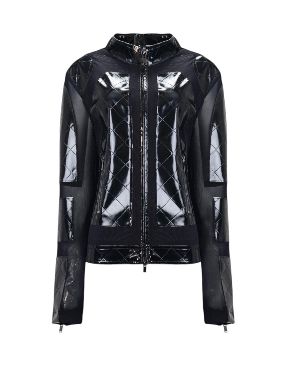 QUILTED VINYL MESH JACKET