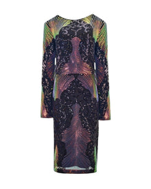 RAINBOW SEQUIN DETAIL MIDI DRESS