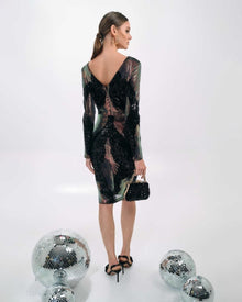 RAINBOW SEQUIN DETAIL MIDI DRESS