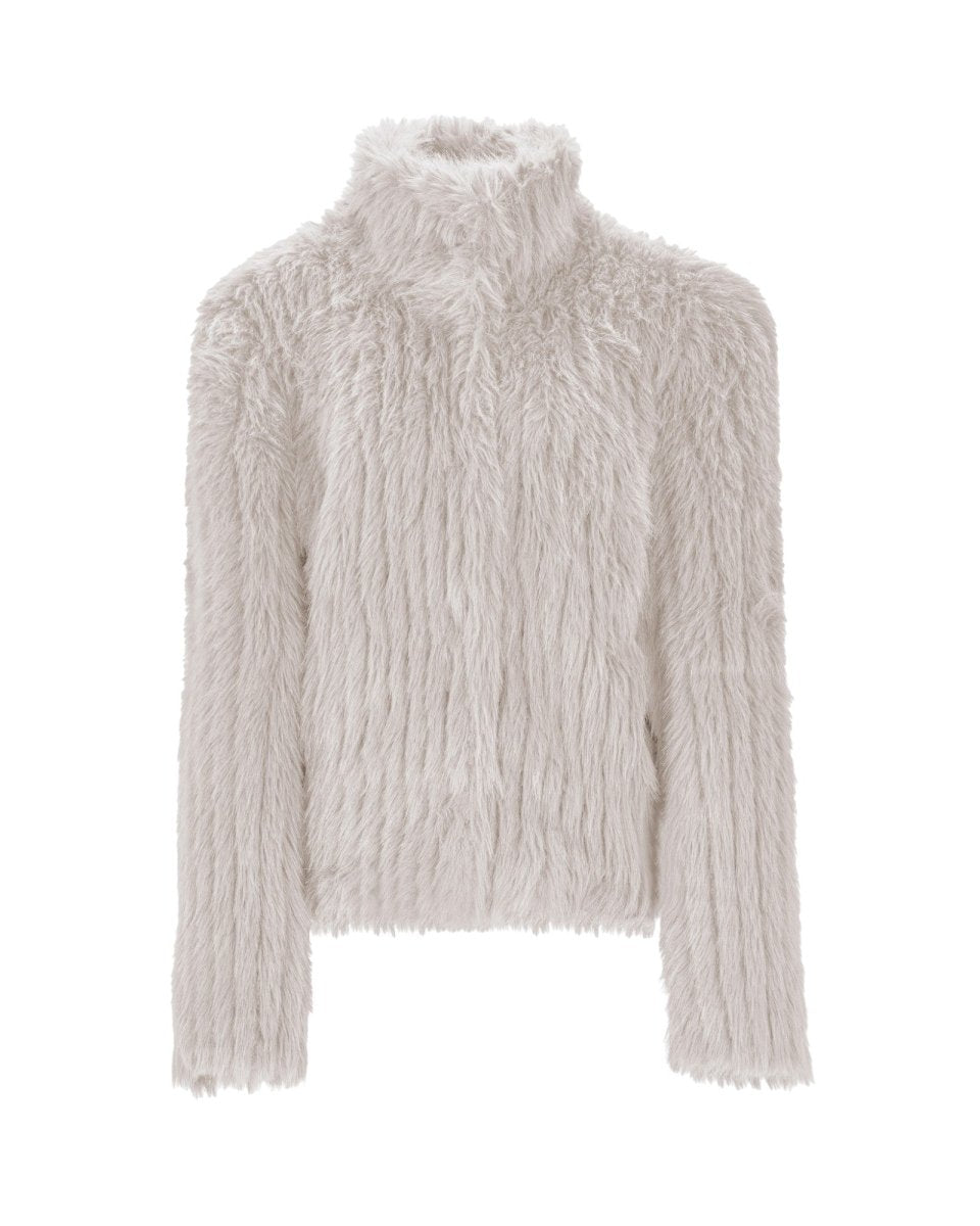 RIBBED FAUX FUR JACKET - Nakhle.Ets - Jackets