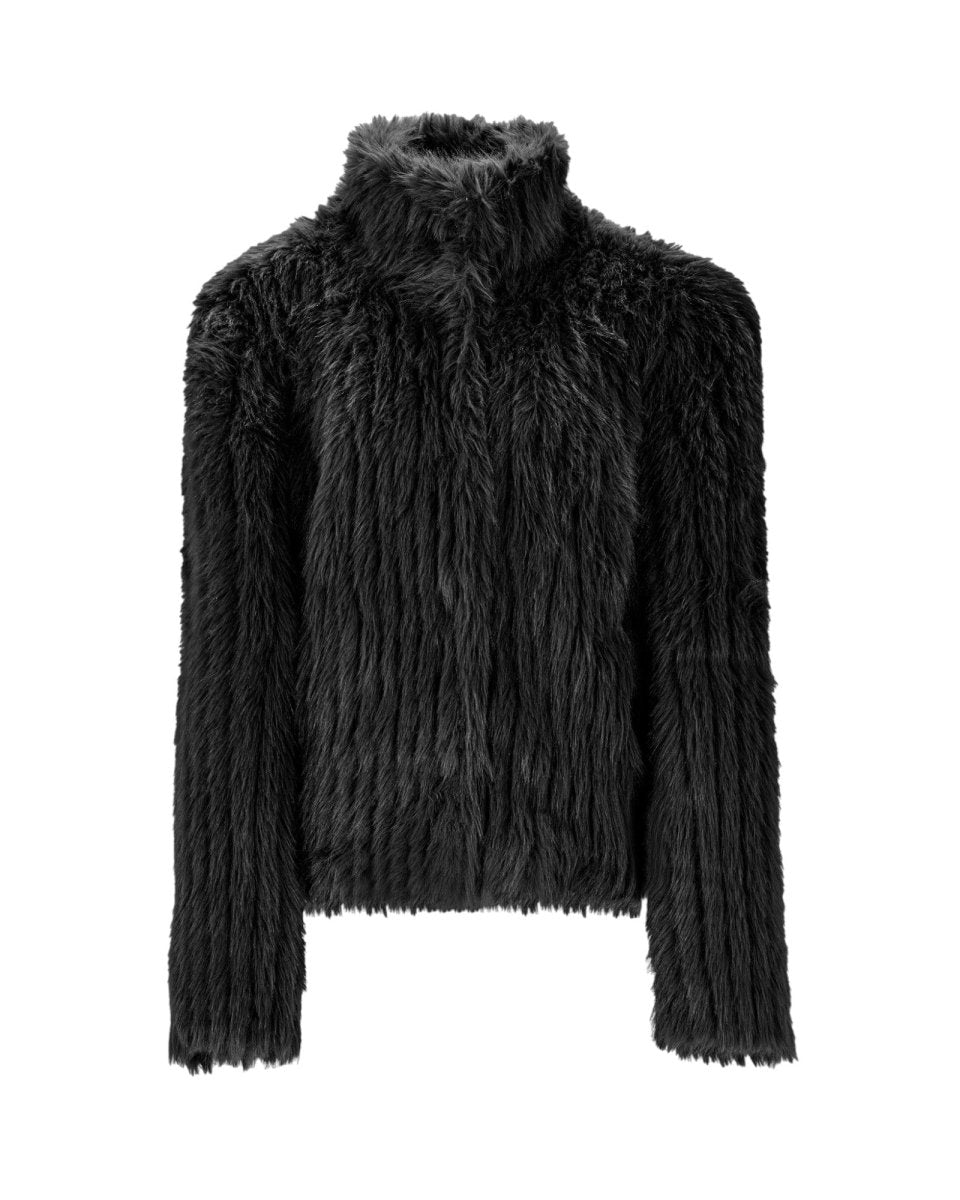 RIBBED FAUX FUR JACKET - Nakhle.Ets - Jackets