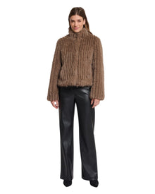 RIBBED FAUX FUR JACKET