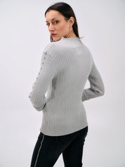 RIBBED HIGH - NECK SWEATER - Nakhle.Ets - Blouse