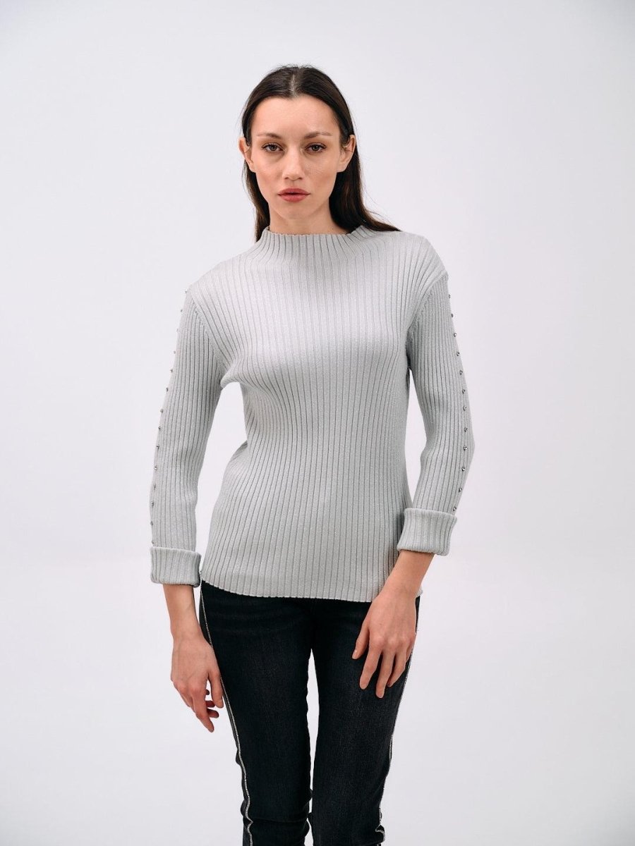 RIBBED HIGH - NECK SWEATER - Nakhle.Ets - Blouse