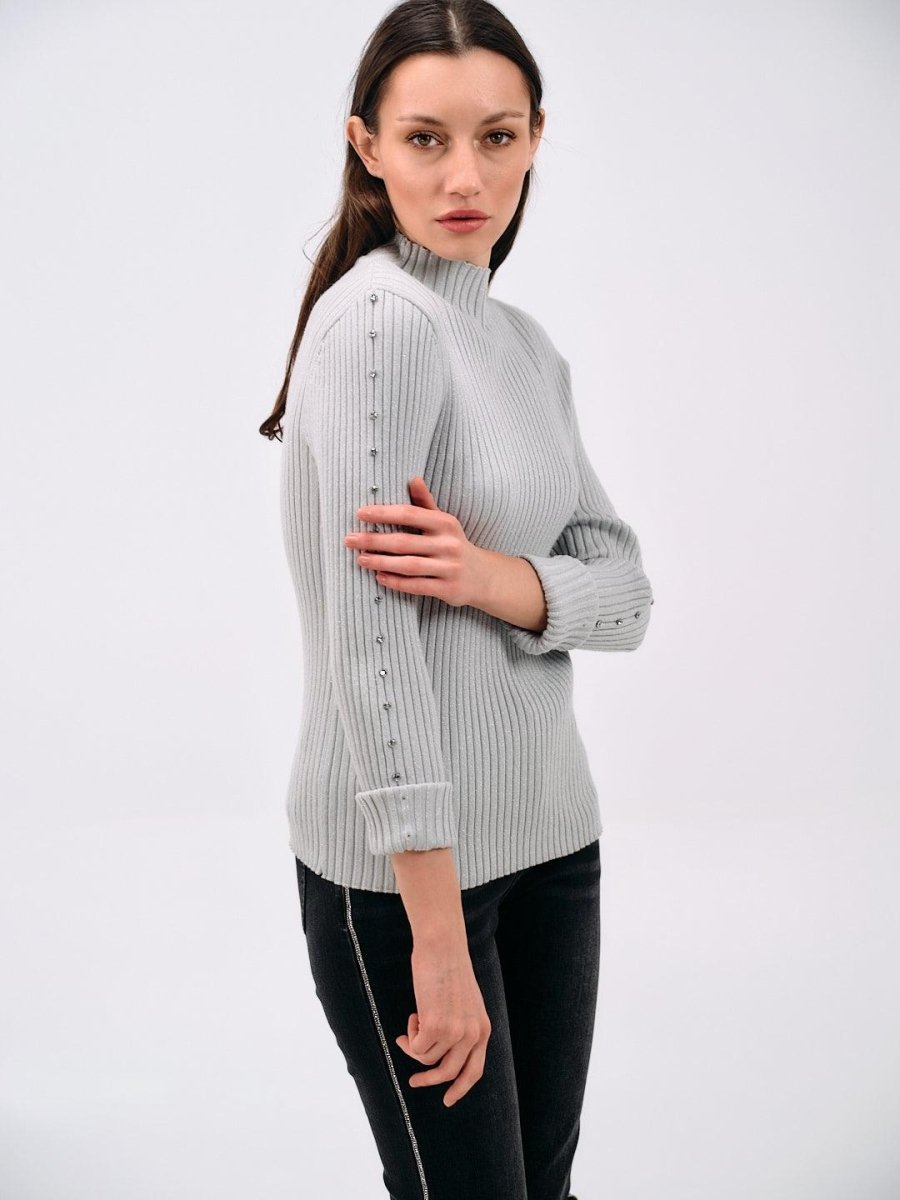 RIBBED HIGH - NECK SWEATER - Nakhle.Ets - Blouse