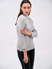 RIBBED HIGH - NECK SWEATER - Nakhle.Ets - Blouse
