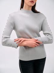 RIBBED HIGH - NECK SWEATER - Nakhle.Ets - Blouse