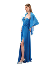 ROMANTIC PLEATED FLORAL GOWN