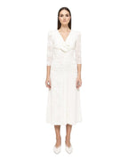 RUCHED LONG - SLEEVE EMBROIDERED DRESS - Nakhle.Ets - Dresses