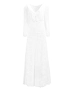 RUCHED LONG - SLEEVE EMBROIDERED DRESS - Nakhle.Ets - Dresses